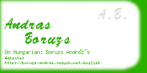 andras boruzs business card